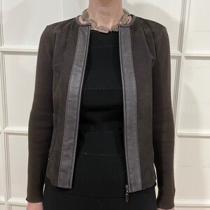 Sleek jacket -  suede, leather, and fabric